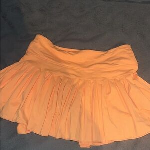 Women's Pleated Orange Skirt